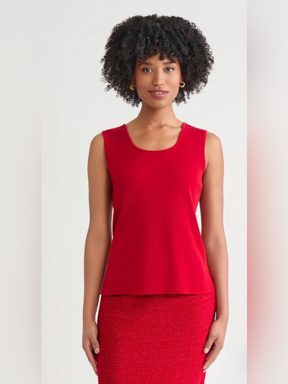 ♥️Ming Wang Vibrant Red Sleeveless Scoop Neck Tank♥️
